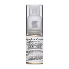 Spray pulbere perlescent Regal Gold Edible Glitter Dust Spray Sugarflair 10g